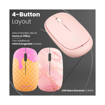 Volkano Coral series Bluetooth Wireless Mouse - Pink