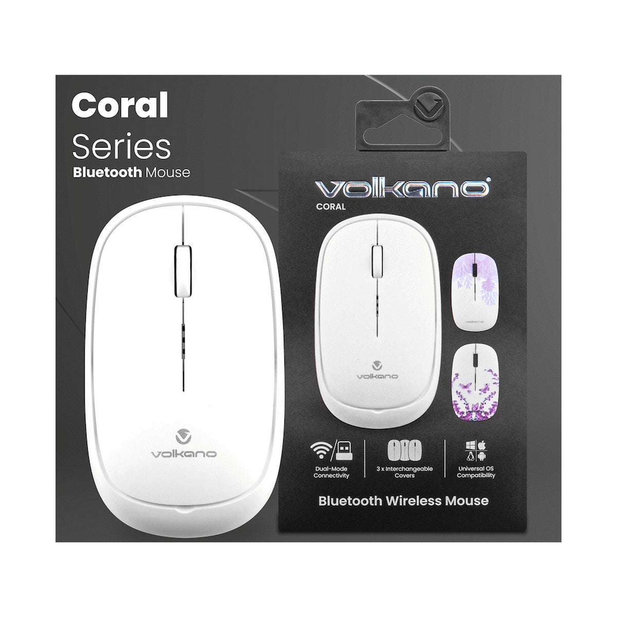 Volkano Coral series Bluetooth Wireless Mouse - White
