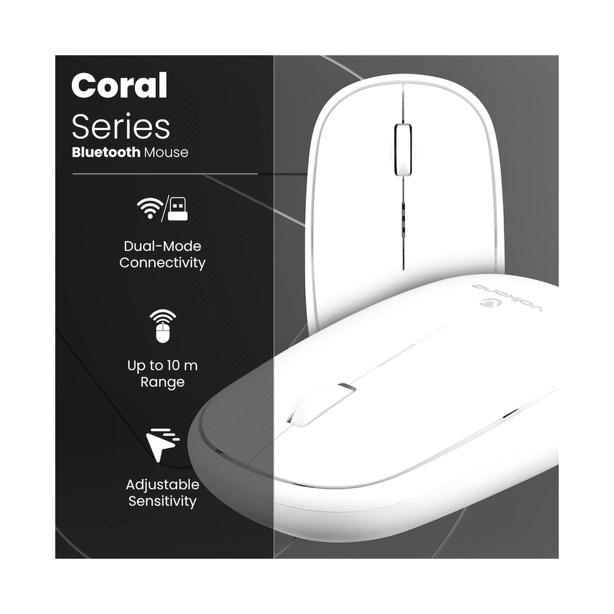 Volkano Coral series Bluetooth Wireless Mouse - White