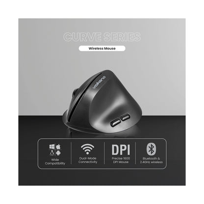 Volkano Curve Series Ergonomic Bluetooth Wireless mouse - Black