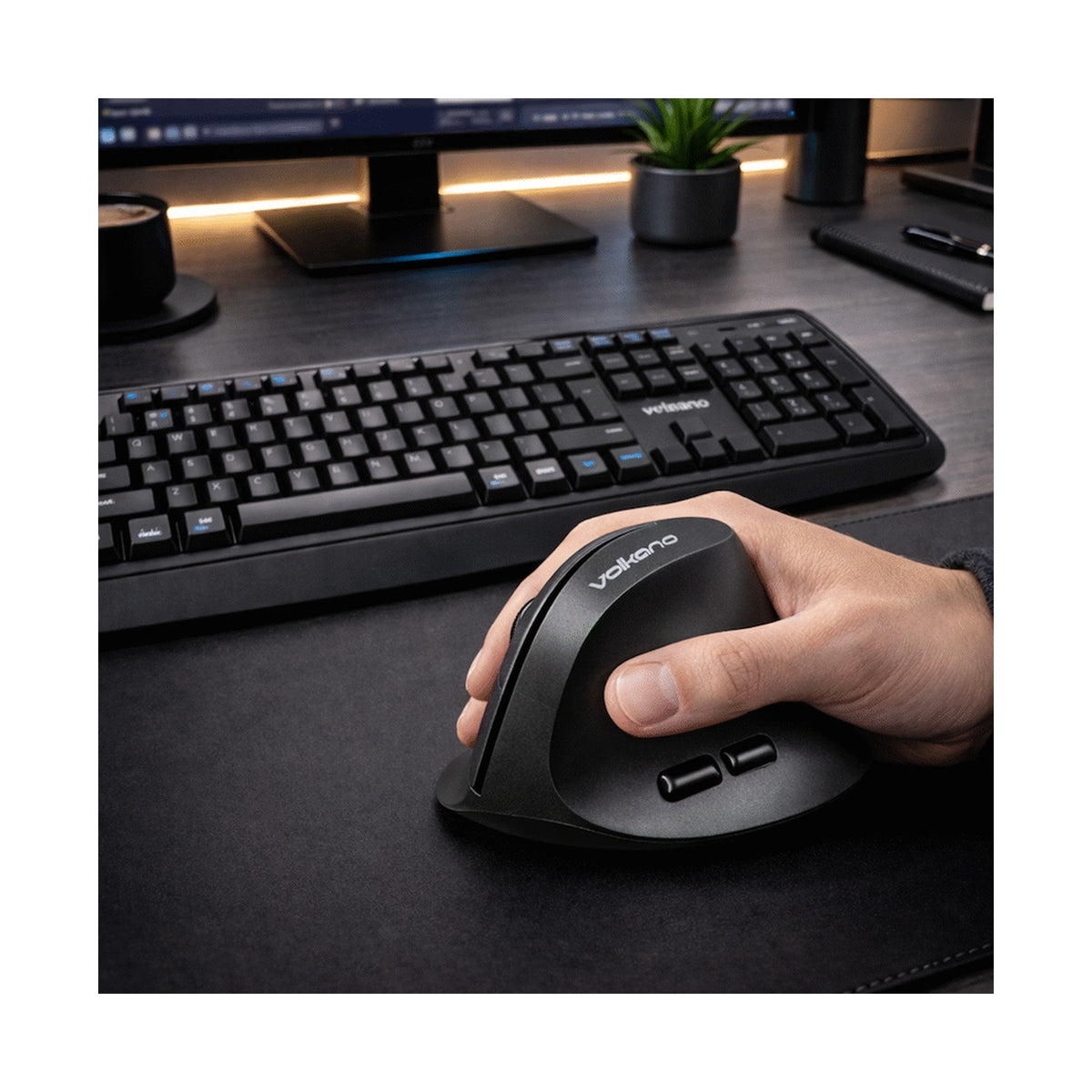 Volkano Curve Series Ergonomic Bluetooth Wireless mouse - Black