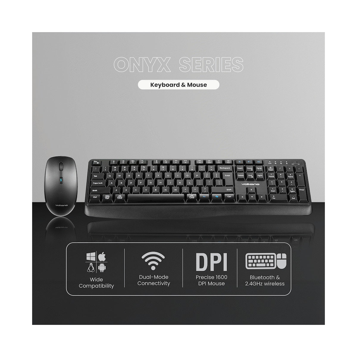 Volkano Onyx Keyboard and Mouse Combo With Dual mode BT