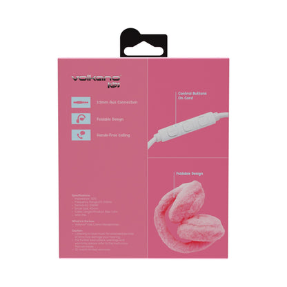 Volkano Kids Llama Series Wired Headphones with Case - Pink