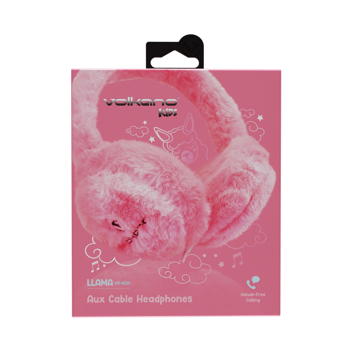 Volkano Kids Llama Series Wired Headphones with Case - Pink