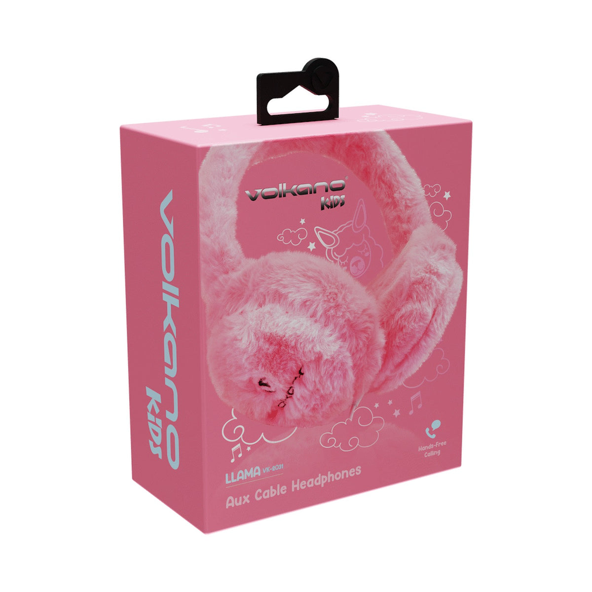 Volkano Kids Llama Series Wired Headphones with Case - Pink