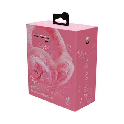 Volkano Kids Llama Series Wired Headphones with Case - Pink
