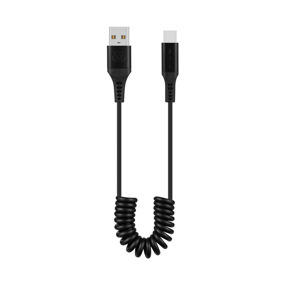 Volkano Helix Series Coiled 1m Charging Cable USB-A To USB-C 60W - Black