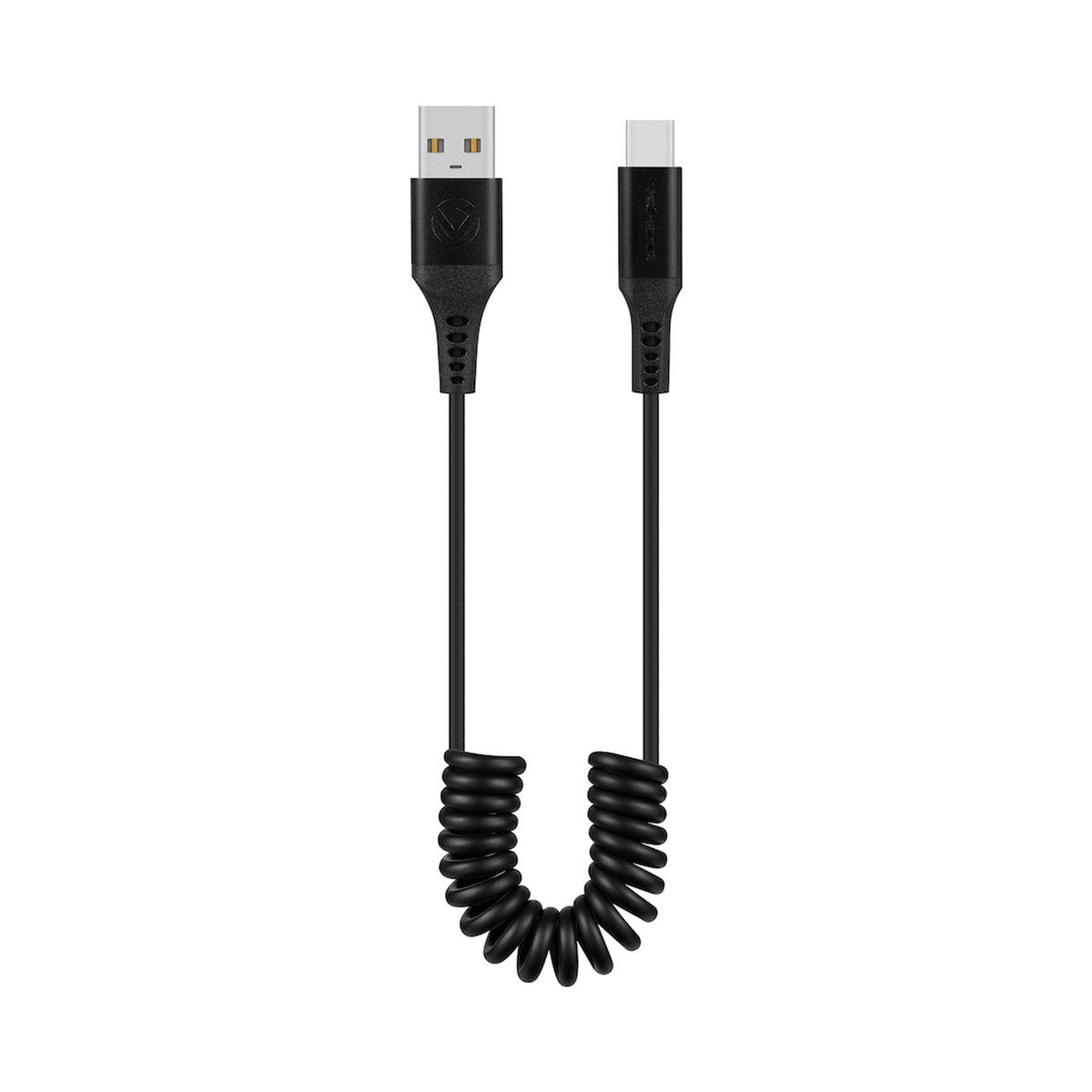 Volkano Helix Series Coiled 1m Charging Cable USB-A To USB-C 60W - Black