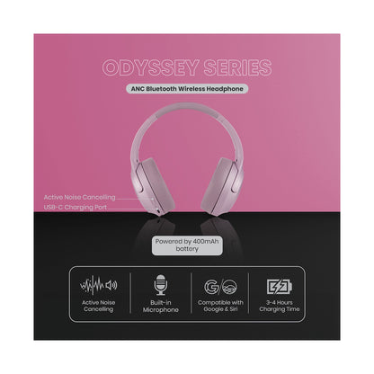 Volkano Odyssey ANC Bluetooth Wireless Headphone - Rose Gold