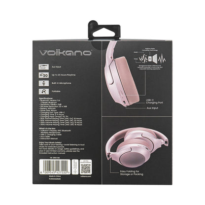 Volkano Odyssey ANC Bluetooth Wireless Headphone - Rose Gold