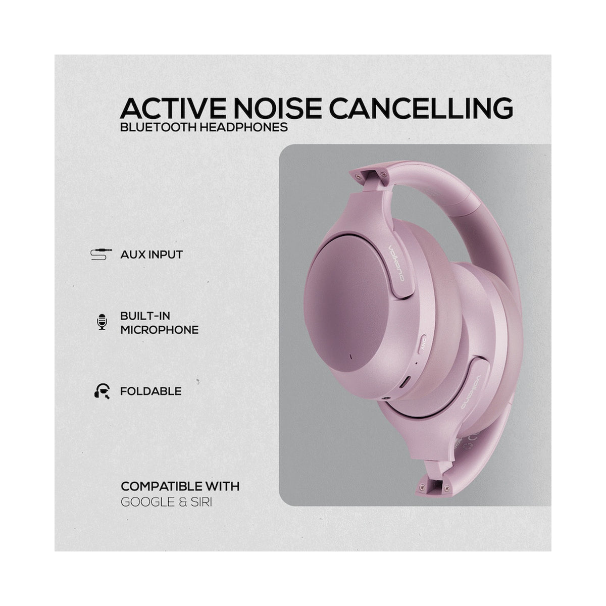 Volkano Odyssey ANC Bluetooth Wireless Headphone - Rose Gold