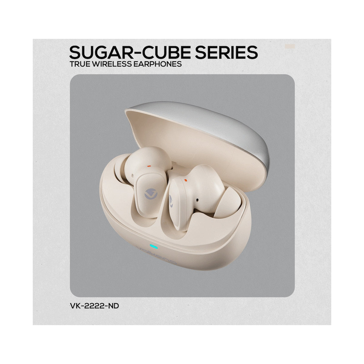Volkano Sugar-Cube Active Noise-Cancelling True Wireless Earphones - Nude