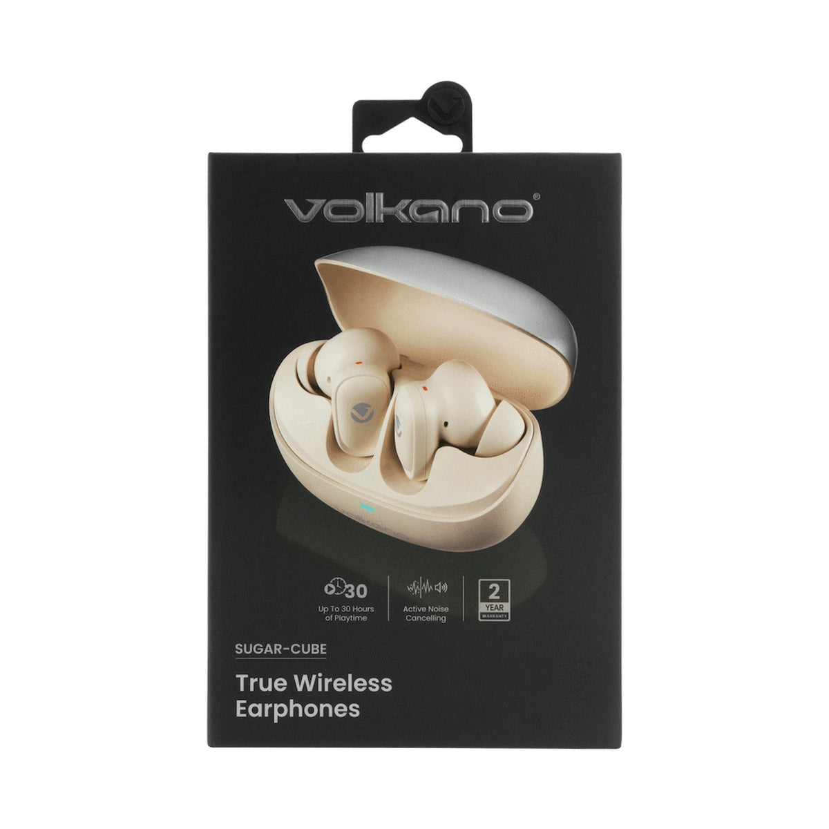 Volkano Sugar-Cube Active Noise-Cancelling True Wireless Earphones - Nude