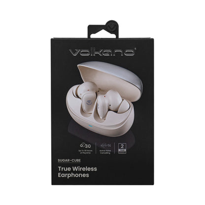 Volkano Sugar-Cube Active Noise-Cancelling True Wireless Earphones - Nude