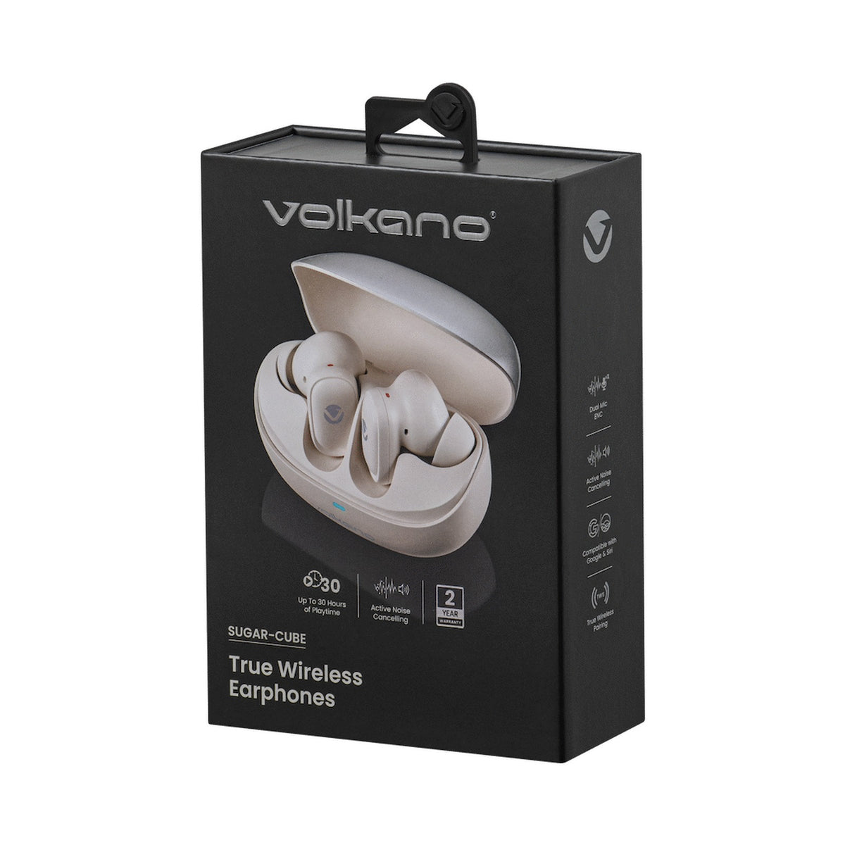 Volkano Sugar-Cube Active Noise-Cancelling True Wireless Earphones - Nude