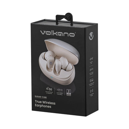 Volkano Sugar-Cube Active Noise-Cancelling True Wireless Earphones - Nude