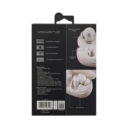 Volkano Sugar-Cube Active Noise-Cancelling True Wireless Earphones - Nude
