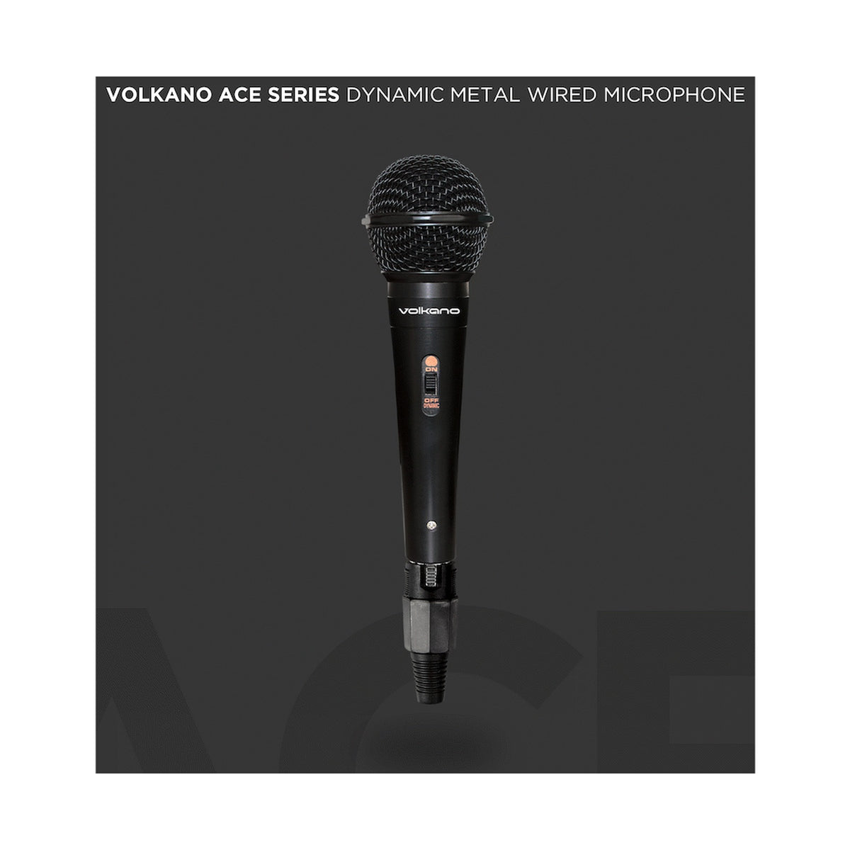 Volkano Ace Series Metal Wired Dynamic Vocal Microphone - Black