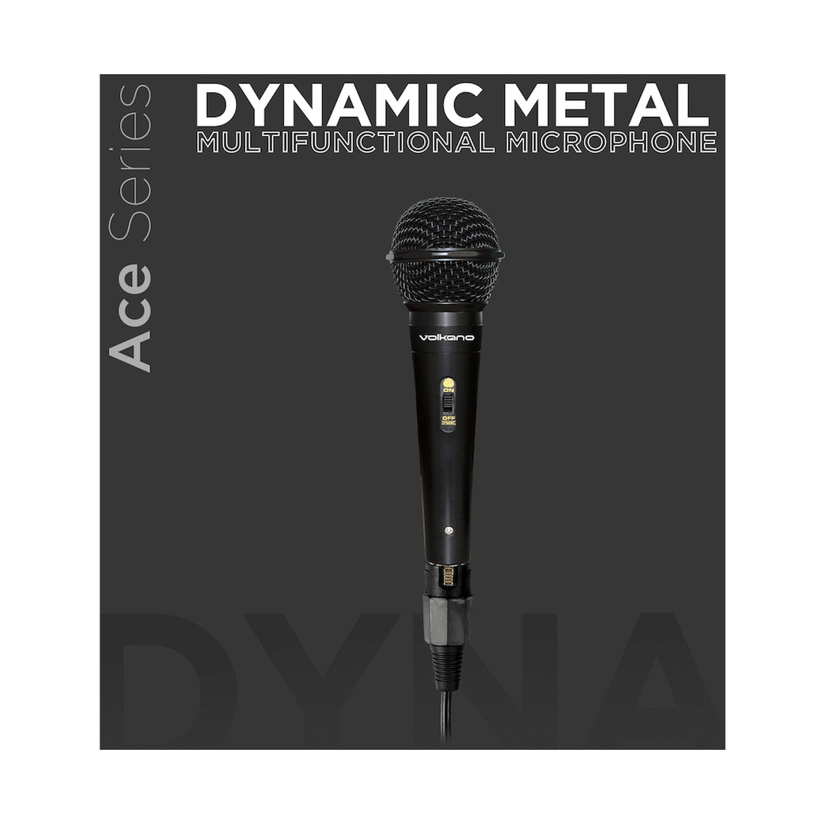 Volkano Ace Series Metal Wired Dynamic Vocal Microphone - Black