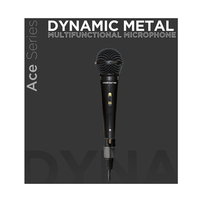 Volkano Ace Series Metal Wired Dynamic Vocal Microphone - Black