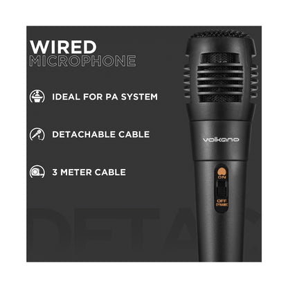 Volkano Vocal Series ABS Wired Microphone - Black