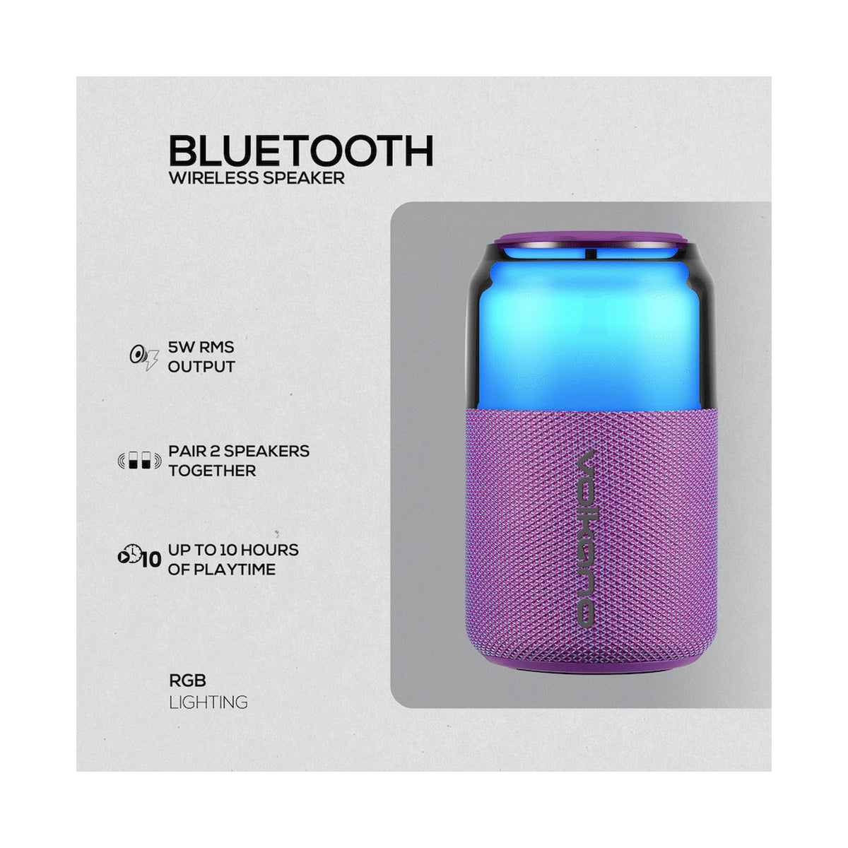 Volkano Neptune Bluetooth Wireless Speaker - Purple
