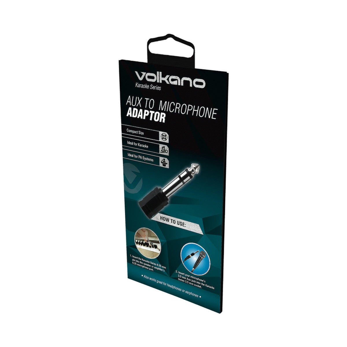 Volkano Karaoke Series 3.5 mm Female to 6.35 mm Male Adapter
