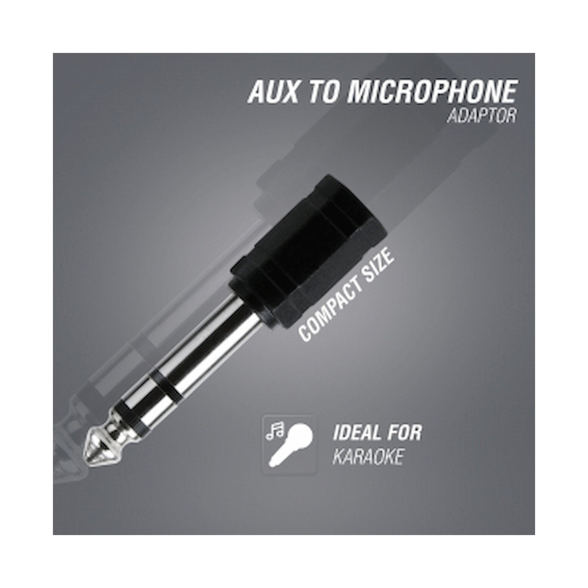 Volkano Karaoke Series 3.5 mm Female to 6.35 mm Male Adapter