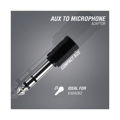 Volkano Karaoke Series 3.5 mm Female to 6.35 mm Male Adapter