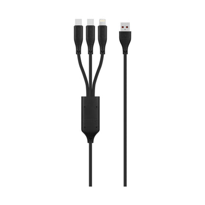 Volkao Nova Series USB A to 2 USb C and lightning cable 100W 1.2m TPE-Black