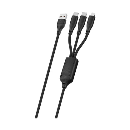 Volkao Nova Series USB A to 2 USb C and lightning cable 100W 1.2m TPE-Black