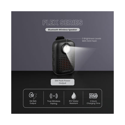 Volkano Flex Bluetooth Wireless Speaker - Black
