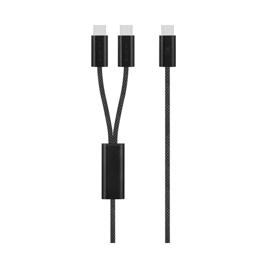 Volkano Weave Series USB C to 2 USB C 100W 1.5m