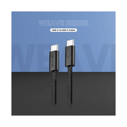 Volkano Weave Series 60w USB C to USB C 1.2m-Black