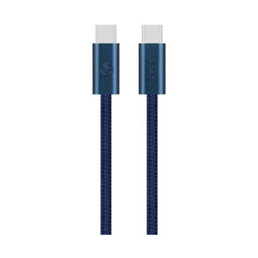 Volkano Weave Series 60w USB C to USB C 1.2m-Blue