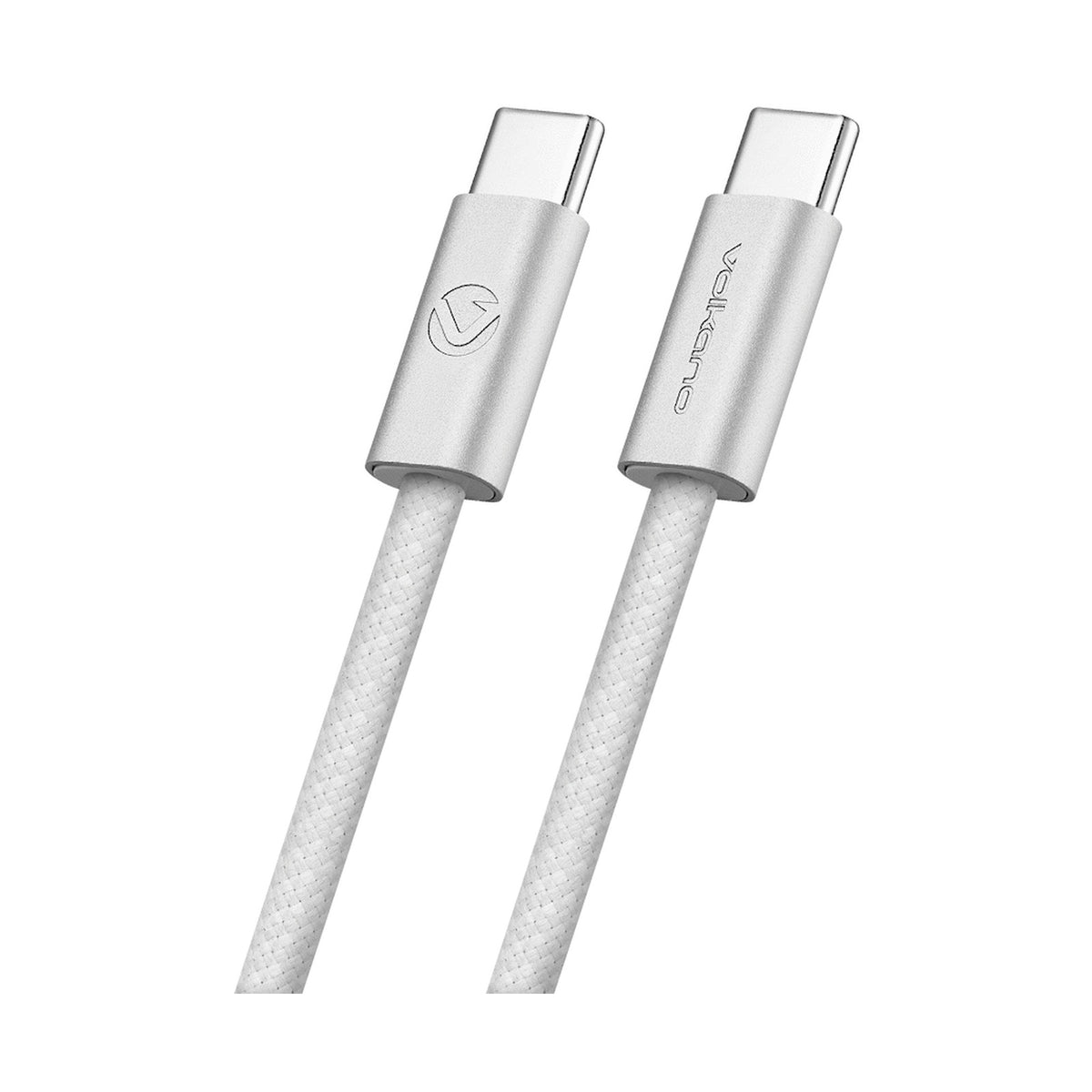 Volkano Weave Series 60w USB C to USB C 1.2m-White