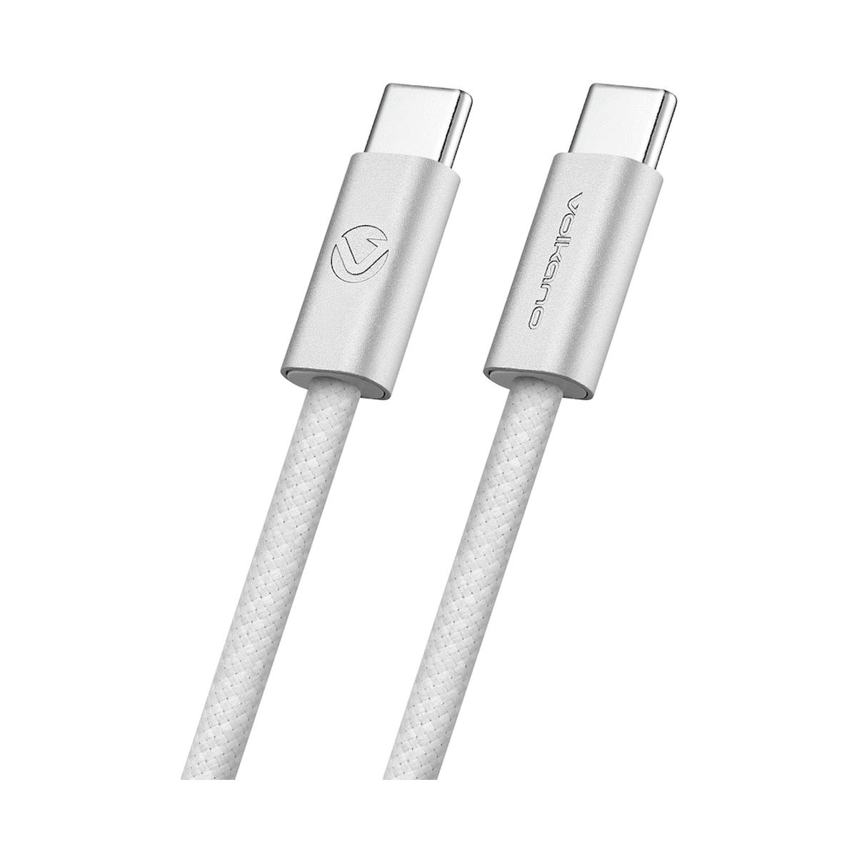 Volkano Weave Series 60w USB C to USB C 1.2m-White
