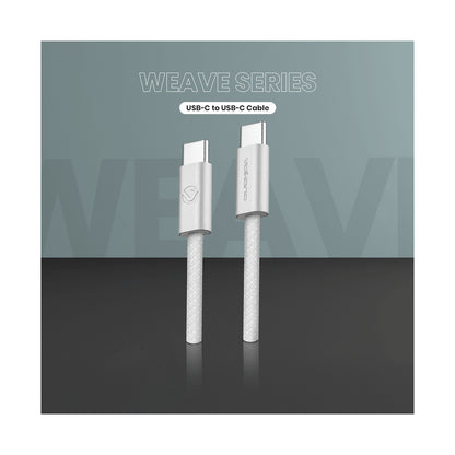 Volkano Weave Series 60w USB C to USB C 1.2m-White
