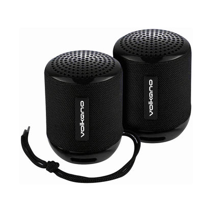 Volkano Gemini Series Pair of True Wireless Bluetooth Speakers - Black