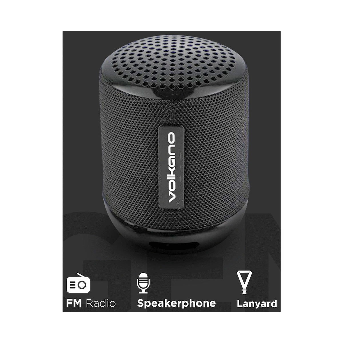 Volkano Gemini Series Pair of True Wireless Bluetooth Speakers - Black