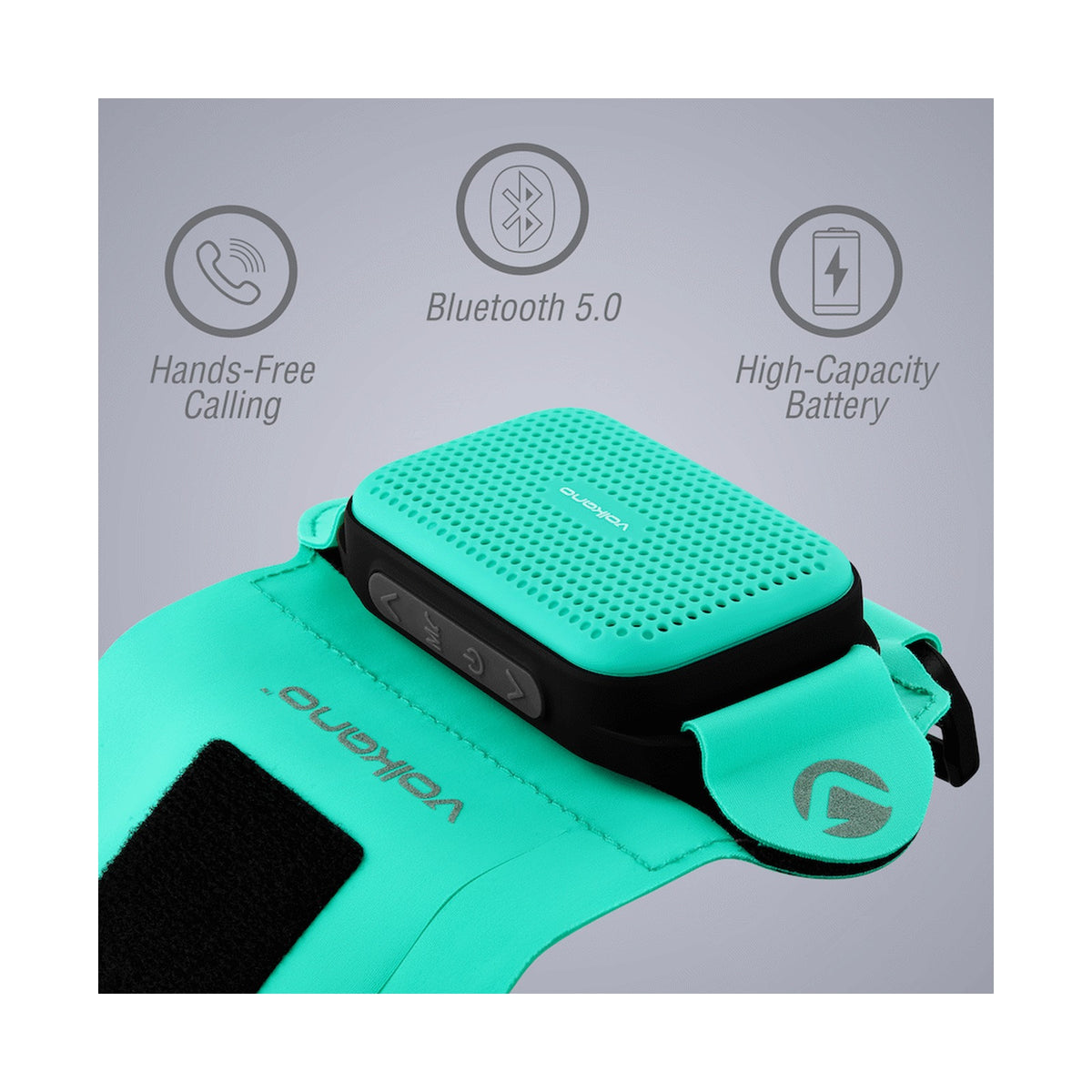 Volkano Pumped Series Wearable Speaker with Armband - Mint