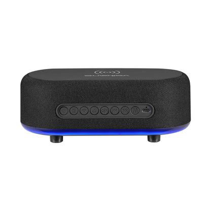 Volkano Radiant Series Alarm Clock with Wireless Charging and Speaker - Black