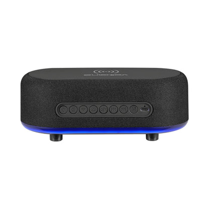 Volkano Radiant Series Alarm Clock with Wireless Charging and Speaker - Black