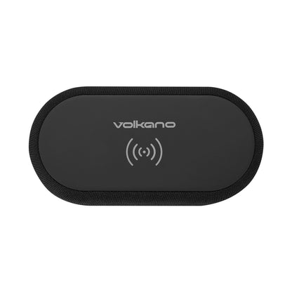 Volkano Radiant Series Alarm Clock with Wireless Charging and Speaker - Black