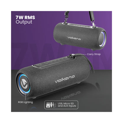 Volkano Mini Mamba 2.0 Series Bluetooth Speaker - Black