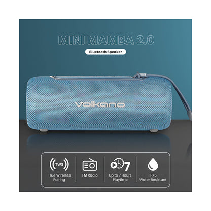 Volkano Mini Mamba 2.0 Series Bluetooth Speaker - Blue