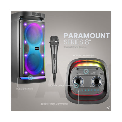 VolkanoX Paramount Series 8" Bluetooth Party Speaker - 80w