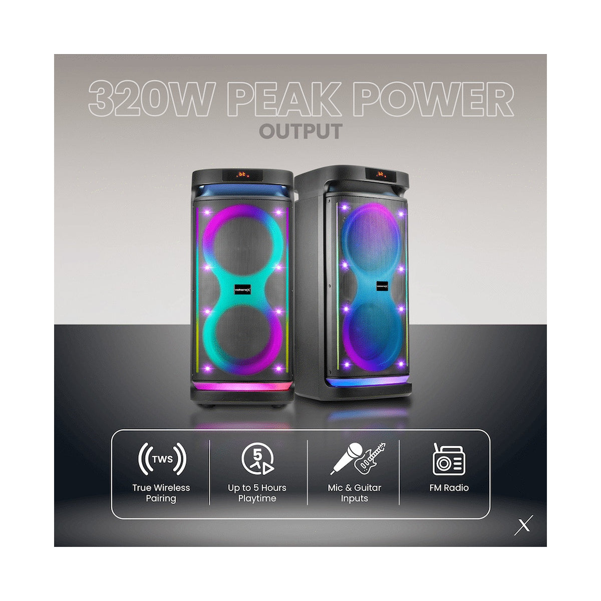 VolkanoX Paramount Series 8" Bluetooth Party Speaker - 80w