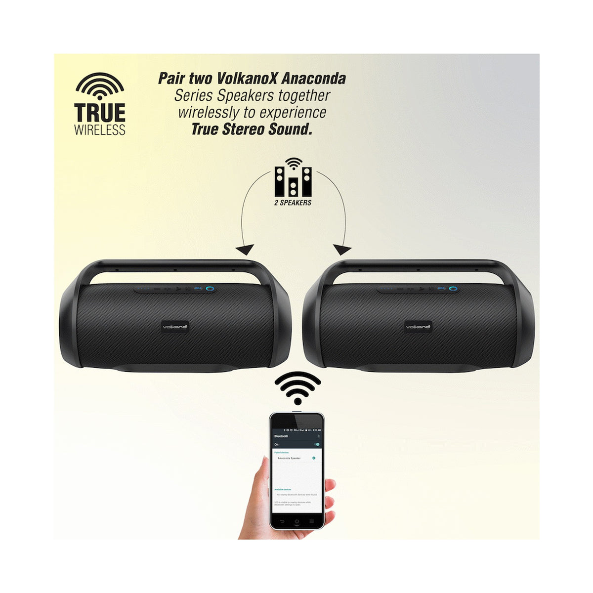 VolkanoX Anaconda Bluetooth Speaker - Black