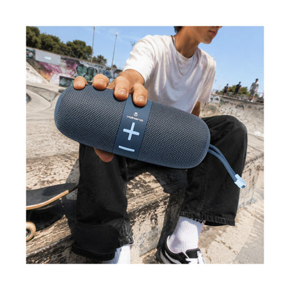 Volkano Flow Series Portable Bluetooth Speaker - Blue with Blue Buttons
